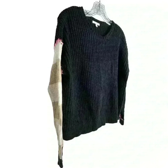 Lisa Todd Women's XS Black Knit Pullover Sweater with Colorful Sleeve - Picture 3 of 12